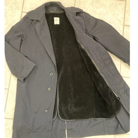 VTG Military Trench Rain Coat DSCP removable liner Navy 36S 8405-01-059-4232 - Picture 2 of 12